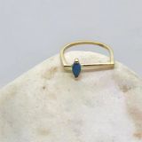 Gümüş Yüzük - 0.40 Ct Mekik Firuze Taşlı Kare Kol Tasarım Gümüş Hediyelik Kadın Tektaş Gümüş Yüzük