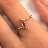 Gümüş Yüzük - 0.60 Karat Mekik Zultanit Taşlı Es 925 Ayar Gümüş Evlilik Teklifi Yüzüğü