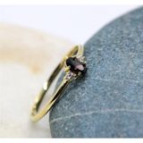 Gümüş Yüzük - 0.70Ct Smoky Taşlı 0.10 Swarovski Tria Evlilik Teklifi 925 Ayar Gümüş Yüzük -Hediyelik