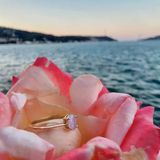 Gümüş Yüzük - 0.90Ct Pembe Quartz Tektaş Evlilik Teklifi Pırlanta Montörü Tasarım Tektaş Gümüş Yüzük