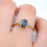 Gümüş Yüzük - 1.20Ct Mistik Topaz Selena Evlilik Teklifi 925 Ayar Gümüş Yüzük-Tria Tek Taş Yüzük