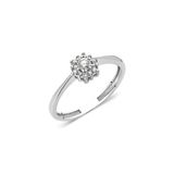 Gümüş Yüzük - Beyaz (Rodyumlu) Gümüş Yüzük-0.45 Ct Swarovski Taşlı Gül Evlilik Teklifi Gümüş Yüzük