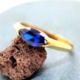 Gümüş Yüzük - Jale 1.20Ct Nano Safir Taşlı Kadın 925 Ayar Gümüş Yüzük-Kadın 925 Ayar Hediyelik Yüzük