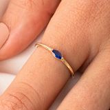 Gümüş Yüzük - Markiz Safir Taşlı Minimal Tasarım Tektaş Kadın 925 Ayar Gümüş Yüzük