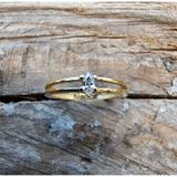 Gümüş Yüzük - Mila 0.30Ct Swarovski Tektaş Minimal Tasarım Gümüş Yüzük- Hediyelik Tektaş Gümüş Yüzük