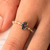 Gümüş Yüzük - Mini Mistik Topaz İhtişamı Kadın 925 Ayar Gümüş Evlilik Teklifi Yüzüğü