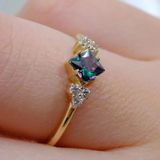 Gümüş Yüzük - Mistik Topaz Taşlı Alyans Yüzük- 0.40 Karat Topaz Evlilik Teklifi 925 Ayar Gümüş Yüzük