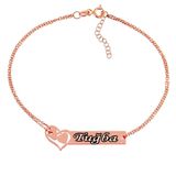 Gumush BR0580013 Rose Birleşen Kalpler İsimli Gümüş Kadın Bileklik