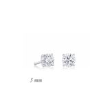 Gumush EA1160216 5 mm Gümüş Yuvarlak Tek Taş Zirkon Küpe