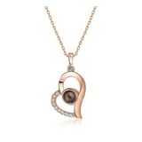 Gumush ​Rose 100 Dilde Seni Seviyorum Kalp Gümüş Kolye