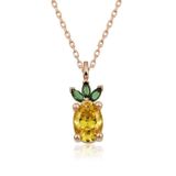Gumush ​Rose Ananas Figür Meyve Gümüş Kolye