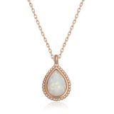Gumush Rose Damla Beyaz Opal Taşlı Kadın Gümüş Kolye