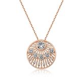 Gumush Rose Etnik Desenli Rose Bayan Gümüş Kolye