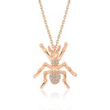 Gumush Rose Örümcek Bayan Gümüş Kolye