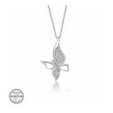 Gumush Swarovski Taşlı Kelebek Gümüş Kadın Kolye