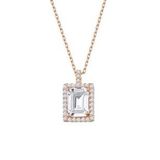 Gumush T5154 PB Rose Baget Taşlı Yıldız Gümüş Kolye