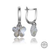 Gumush T7084 Swarovski Crystal Taşlı Beyaz Papatya Sallantılı Kadın Gümüş Küpe