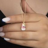 Gumush T7545 Gold Kız Çocuk Pabuç Kadın Gümüş Kolye