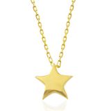 Gumush T7573 Gold Yıldız Kadın Gümüş Kolye