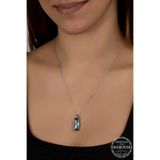 Gumush T7608 Swarovski Crystal Taşlı Mavi Baget Kadın Gümüş Kolye