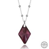 Gumush T7632 Swarovski Crystal Taşlı Ametist Top Zincir Kadın Gümüş Kolye
