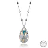 Gumush T7660 Swarovski Crystal Taşlı Top Zincir Damla Kadın Gümüş Kolye