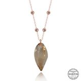Gumush T7688 Crystal Taşlı Rose Top Zincir Kadın Gümüş Kolye