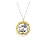 GumushT4933 Gümüş Gold Balık Burcu Kolye
