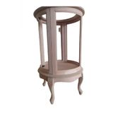 Gümüşlük Vitrin 18506 Yuvarlak Model 78 Ham Kayın Lüken Aslan Ayak 1 Raf El Yapım