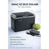 GUMUSONLINE 220 VOLT ADAPTÖR HEDİYELİ 30lt Tek Bölmeli Yeni Nesil Araç Oto Buzdolabı