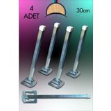 GÜMÜŞSOFRA 30cm Metal Katlanır Sofra Ayağı- 4adet Yer Sofrası Ayağı