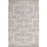 GÜMÜŞSUYU Deco Point 15762 Bej Antitoz Geometrik Dekoratif Polyester Pamuk Yıkanabilir Salon Halıları