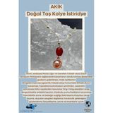 Gümüştel El Sanatları Sertifikalı Akik Doğal Taş Tasarım Kolye El Yapımı İstiridye Obje Detaylı