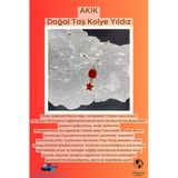 Gümüştel El Sanatları Sertifikalı Akik Doğal Taş Tasarım Kolye El Yapımı Kırmızı Yıldız Obje Detaylı