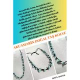 GÜMÜŞTEL EL SANATLARI Sertifikalı Akuamarin Doğal Taş Tasarım Kolye