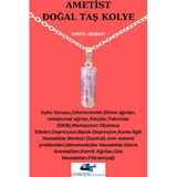GÜMÜŞTEL EL SANATLARI Sertifikalı Ametist Doğal Taş Kolye Özel Kesim