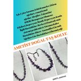 GÜMÜŞTEL EL SANATLARI Sertifikalı Ametist Doğal Taş Tasarım Kolye