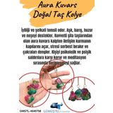 GÜMÜŞTEL EL SANATLARI Sertifikalı Aura Kuvars Özel Model Kolye Tasarım Aaa Kalite