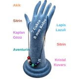 GÜMÜŞTEL EL SANATLARI Sertifikalı Doğal 7 Çakra Tasarım Kolye Doğal Taş 8 Mm