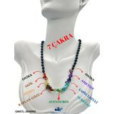 Gümüştel El Sanatları Sertifikalı Doğal Taş 7 Çakra Oniks Taşı Tasarım Kolye