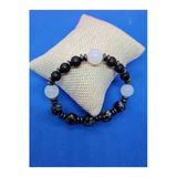 GÜMÜŞTEL EL SANATLARI Sertifikalı Doğal Taş Obsidyen & Opal & Hematit & Oniks Taşı Bileklik