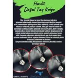 GÜMÜŞTEL EL SANATLARI Sertifikalı Havlit Doğal Taş Tasarım Kolye El Yapımı Örgü Model Aaa Kalite