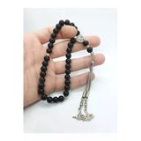 GÜMÜŞTEL EL SANATLARI Sertifikalı Orijinal Doğal Taş Parlak Oniks Taşı 8mm Tesbih