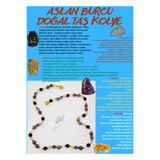 GÜMÜŞTEL EL SANATLARI Sertifikalı Özel Tasarım Aslan Burcu Kolye Oniks Unakit Sitrin Opal Ametist