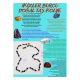 GÜMÜŞTEL EL SANATLARI Sertifikalı Özel Tasarım Ikizler Burcu Kolye Obsidyen Kaplan Gözü Ametist Sodalit Havlit