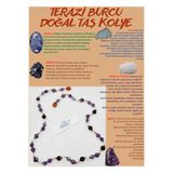 GÜMÜŞTEL EL SANATLARI Sertifikalı Özel Tasarım Terazi Burcu Kolye Sodalit Sitrin Aventurin Pembe Kuvars Akik