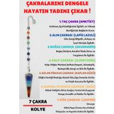 GÜMÜŞTEL EL SANATLARI Sertifikalı Pandül Kesim 7 Çakra Doğal Taş Kadın Kolye Sarkaç Özel Tasarım Kolye Zinciri Hediyeli