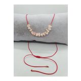 GÜMÜŞTEL EL SANATLARI Sertifikalı Pembe Kuvars Taşı Tasarım Kolye Ayarlanabilir Orijinal Doğal Taş Çok Fonksiyonlu Kolye