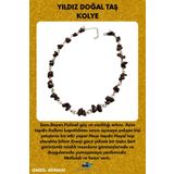GÜMÜŞTEL EL SANATLARI Sertifikalı Yıldız Doğal Taş Özel Tasarım Kolye Kahverengi