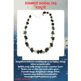 GÜMÜŞTEL EL SANATLARI Sertifikalı Zümrüt Doğal Taş Özel Tasarım Kolye